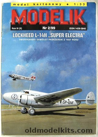 Modelik 1/33 Lockheed L-14H Super Electra - LOT Airlines, 2-99 plastic model kit